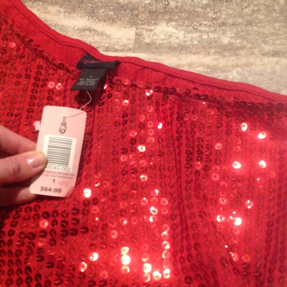 Stunning One shoulder sequin top